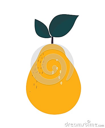 Simple doodle pear fruit on white. Vector Illustration Vector Illustration