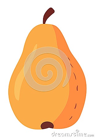 Simple doodle pear fruit on white. Vector Illustration Vector Illustration