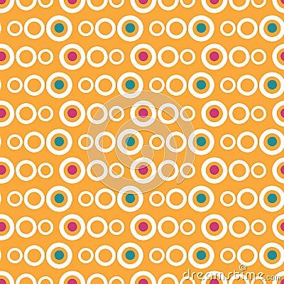 simple dots seamless vector pattern in orange Stock Photo