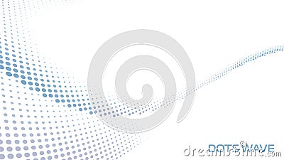 Simple dots wave with halftone effect. Vector graphics Vector Illustration