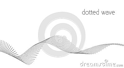Simple dotted wave on white background. Minimal vector pattern Vector Illustration
