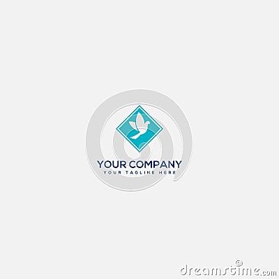 Simple dove logo, squared dove logo modern dove logo Vector Illustration