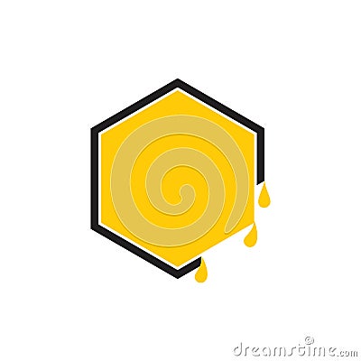 Simple drop honey hive hexagonal symbol frame vector Vector Illustration