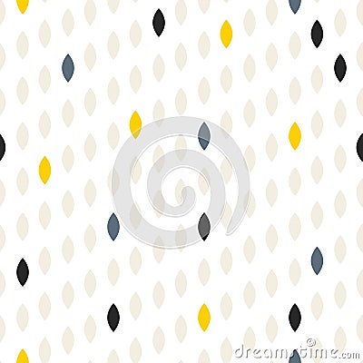 Simple drop polka dot shape seamless row pattern. Vector Illustration