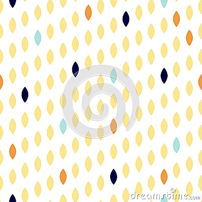 Simple drop polka dot shape seamless row pattern. Vector Illustration