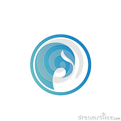 Simple eagle head with a circle logo design Vector Illustration