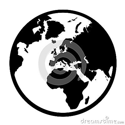 Simple Earth globe in vectorial format Vector Illustration