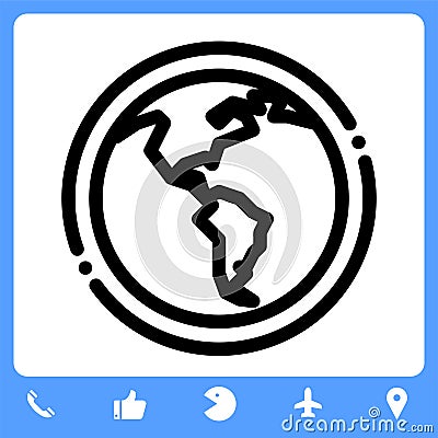 Simple earth icon - Professional, Pixel-aligned, Pixel Perfect, Editable Stroke, Easy Scalablility Vector Illustration