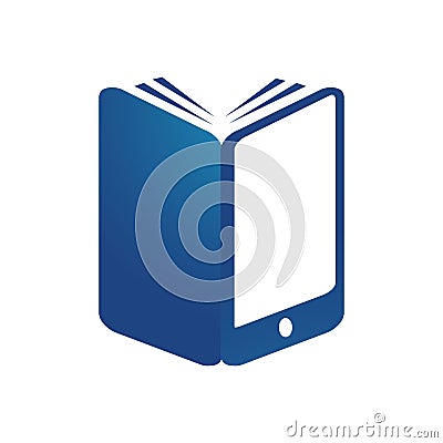 simple ebook logo design vector Electronic Library icon Vector Illustration
