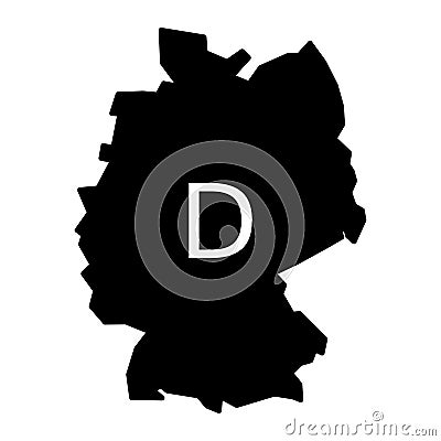 Simple editable black vector germany, german map icon isolated on white background Vector Illustration