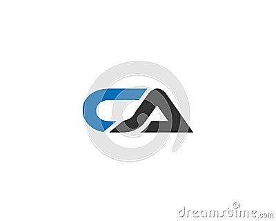 Simple Editable CA Letter Logo Vector Illustration