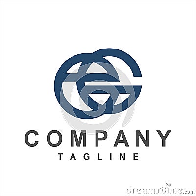 Simple eG, Ge, ecG initials company logo Vector Illustration