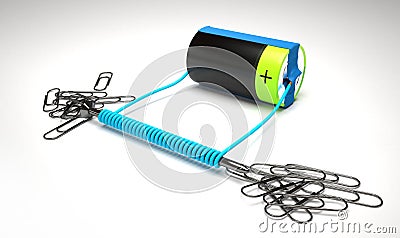 Simple electromagnet on a white background. Stock Photo