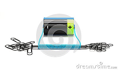 Simple electromagnet on a white background. Stock Photo