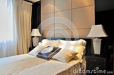 Simple and elegant bedroom Stock Photo