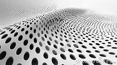 A simple and elegant design featuring a white quotation mark centered within a field of black dots. Generative AI Stock Photo