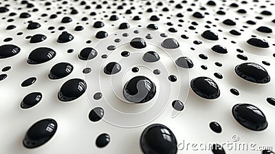 A simple and elegant design featuring a white quotation mark centered within a field of black dots. Generative AI Stock Photo