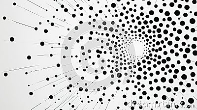A simple and elegant design featuring a white quotation mark centered within a field of black dots. Generative AI Stock Photo