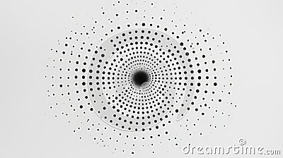 A simple and elegant design featuring a white quotation mark centered within a field of black dots. Generative AI Stock Photo