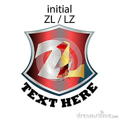 Simple Elegant Initial Letter Type ZL or LZ Vector Illustration