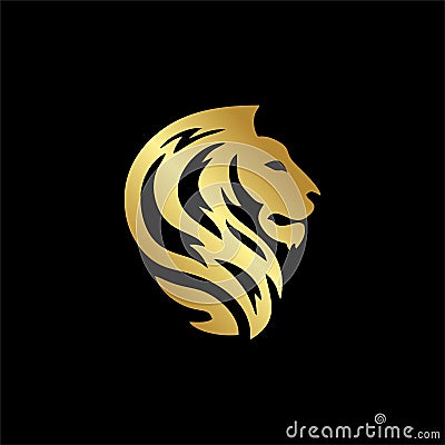 Simple elegant lion logo Stock Photo