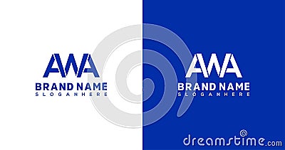 Simple and elegant logo design initial AWA Letter Vector Illustration