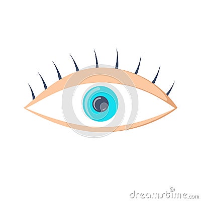 Simple eye icon vector with double reflection in pupil. Vector Illustration