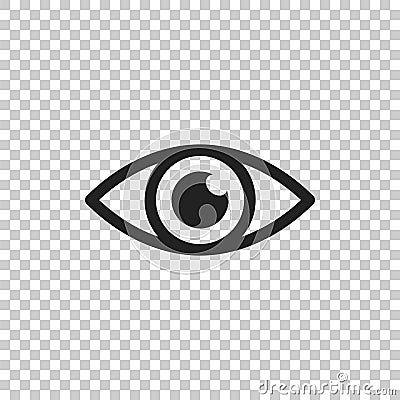 Simple eye icon vector. Eyesight pictogram in flat style Vector Illustration