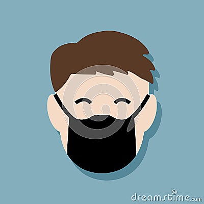 Simple face mask flat icon Vector Illustration