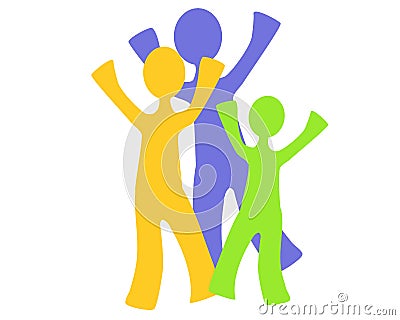 Simple Family Group Clip Art Cartoon Illustration