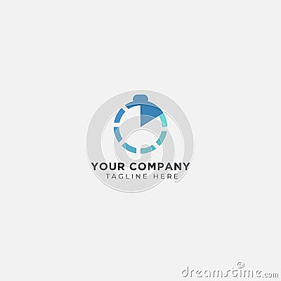 Simple fast Stopwatch times logo duration Vector Illustration