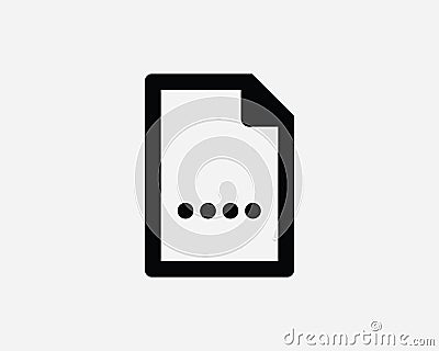 Simple File Icon. Word Text Document Page Letter Memo Contract Paper Folder Symbol. Office Business Blank Message From Sign Vector Vector Illustration