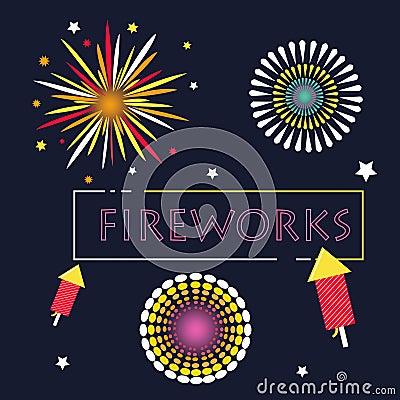 Simple Fireworks graphic resource vector illustration Vector Illustration