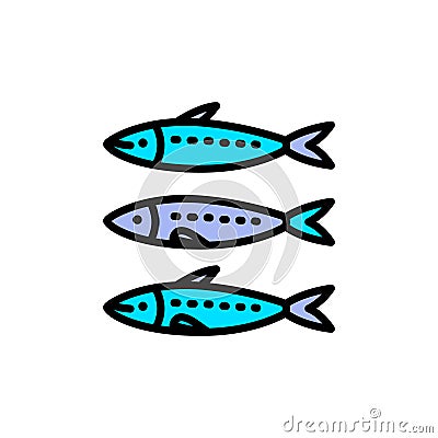 Simple fish flat icon Vector Illustration