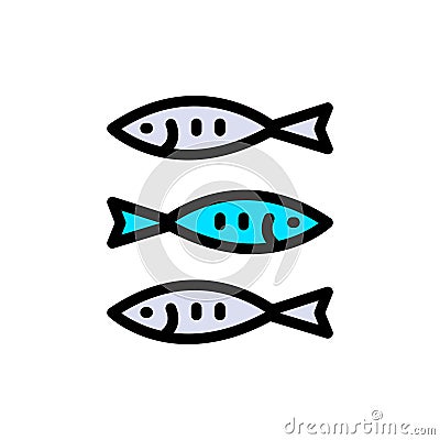 Simple fish line icon Vector Illustration