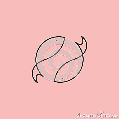 simple fish line art logo vector symbol illustration design Vector Illustration