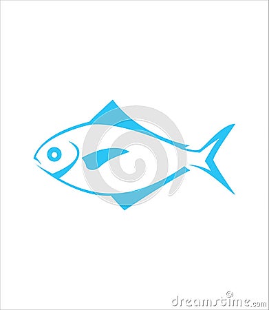 Simple fish logo design concept Cartoon Illustration