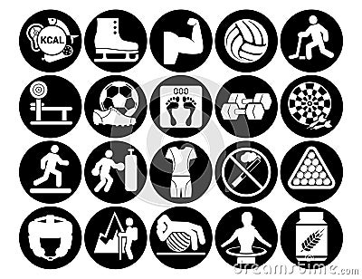 Simple fitness icons set. basic elements. Universal icons to use for web and mobile UI Vector Illustration