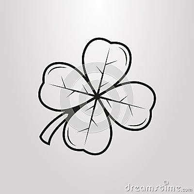 Simple flat art vector four-leaf clover pictogram Stock Photo