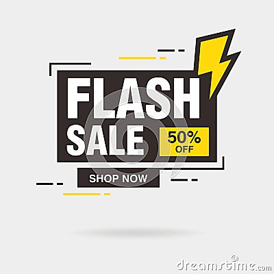 Simple Flat Flash Sale Discount Banner Template Vector Vector Illustration