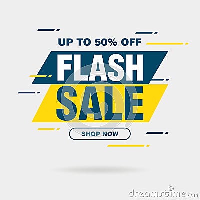 Simple Flat Flash Sale Discount Banner Template Vector Vector Illustration