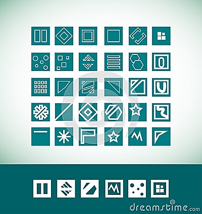 Simple flat geometric icon set Vector Illustration