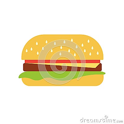 Simple flat hamburger icon Vector Illustration