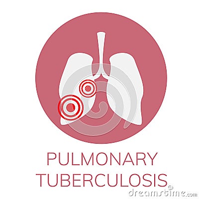 Simple, flat illustration of a lung disease. Pneumonia infographics, drawing for informational, medical poster Vector Illustration