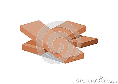 Plank wood stack. Simple flat illustration. Vector Illustration