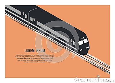 Streamline passenger train. Simple flat illustration. Vector Illustration