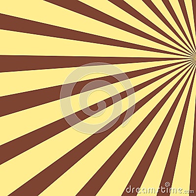 Cream Brown Retro Sun Beam Solar Backdrop Vector Illustration