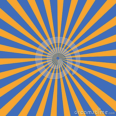 Orange Blue Retro Sun Beam Solar Backdrop Vector Illustration