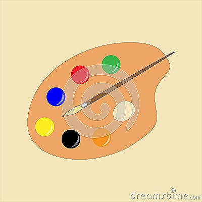Simple flat painters pallet Vector Illustration