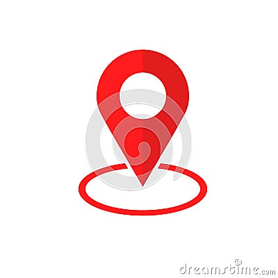 Simple Flat Red minimalist locator App Vector Illustration